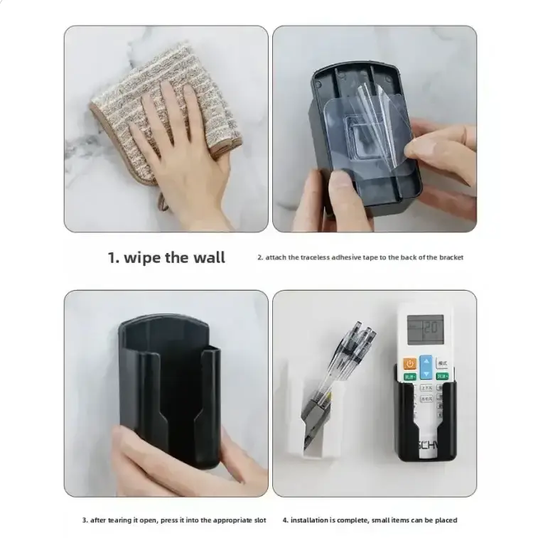 No-Drill Wall-Mounted Remote Control Holder by Habicare