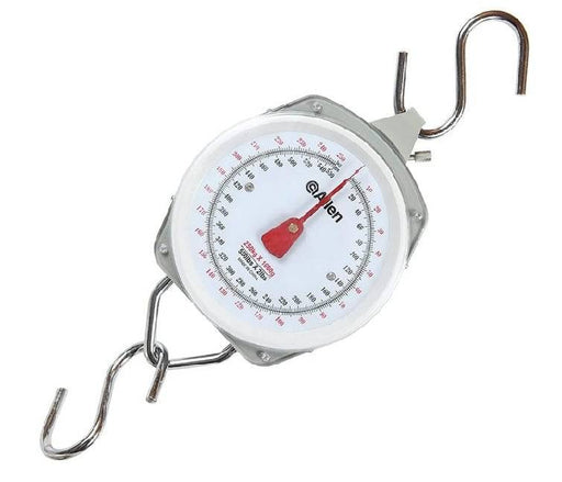 Allen Sportsman Spring Dial Scale 250kg displayed with hook, designed for weighing large game and fish.