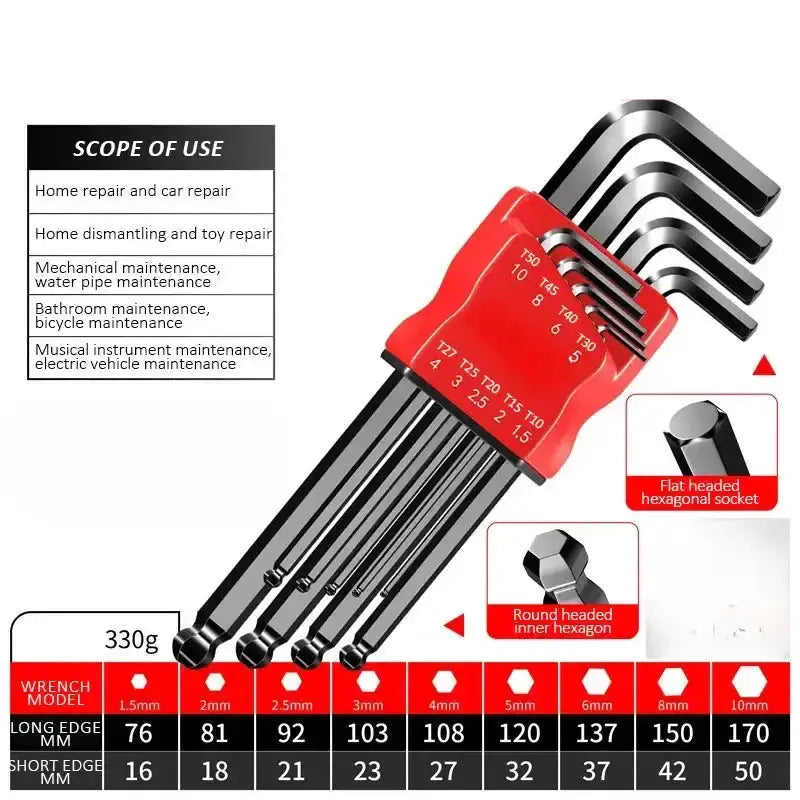 Allen Hex Wrench Screwdriver Set with Sleeve (5 different models available) by Habicare