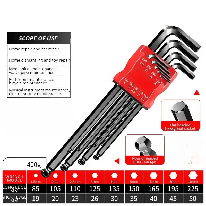 Allen Hex Wrench Screwdriver Set with Sleeve (5 different models available) by Habicare