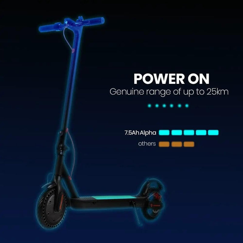 SportZone.co.nz Sports & Fitness > Scooters, Hoverboards & Accessories > Electric Scooters ALPHA Urban 8 Electric Scooter | Suspension & 25km Range | Adult eScooter NZ ALPHA Urban 8 Electric Scooter | Suspension & 25km Range | Adult eScooter NZ