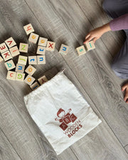 Alphabet Spelling Blocks – Mentari | Wooden Toy NZ by Curious Moonbeam