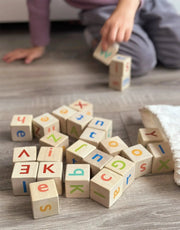 Alphabet Spelling Blocks – Mentari | Wooden Toy NZ by Curious Moonbeam