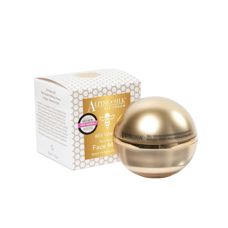 Alpine Silk Bee Venom Face Mask 50g with honey and collagen for nourishing skincare.