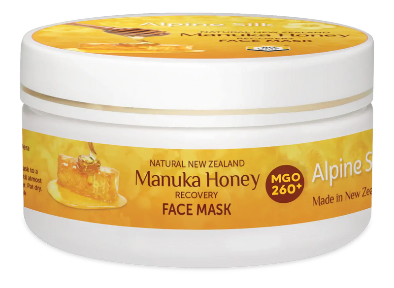 Alpine Silk Manuka Honey Face Mask 100g with MGO 260+ offers soothing hydration for healthier skin.
