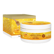 Alpine Silk Manuka Honey Face Mask 100g jar and box showing natural ingredients for healthy skin.