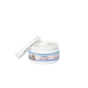 Alpine Silk Organic Lanolin Night Cream 100g in a jar with a lid, showcasing organic ingredients for skin hydration.