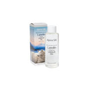 Alpine Silk Organic Lanolin Oil 100ml in packaging, hydrating skin nourishment from New Zealand.