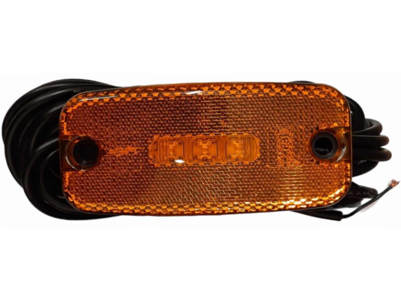 Amber Rectangular LED Multi Volt Marker Light Submersible with 7.5m cable, designed for versatile applications.