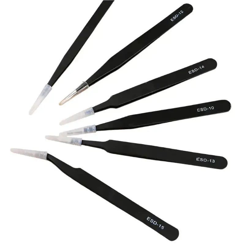 Anti-Static ESD Stainless Steel Curved Tweezers (6 different types available) by Habicare