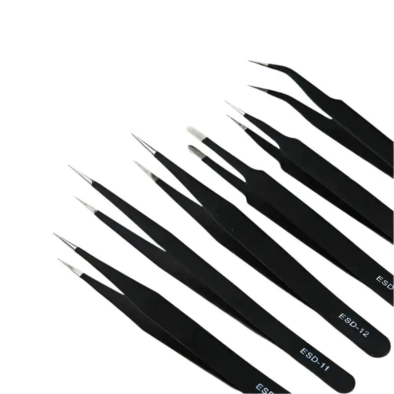 Anti-Static ESD Stainless Steel Curved Tweezers (6 different types available) by Habicare