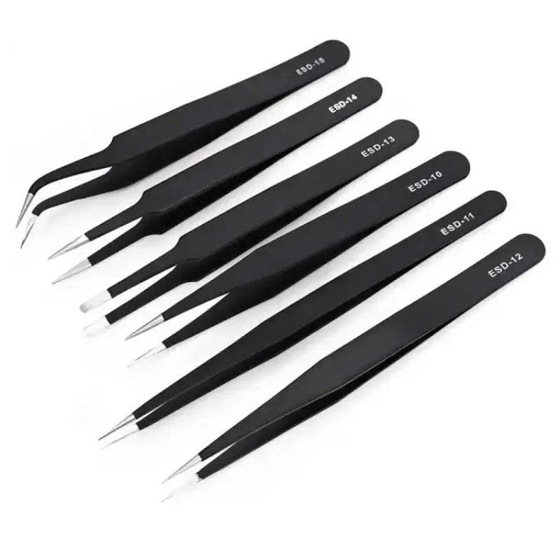 Anti-Static ESD Stainless Steel Curved Tweezers (6 different types available) by Habicare