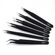 Anti-Static ESD Stainless Steel Curved Tweezers (6 different types available) by Habicare