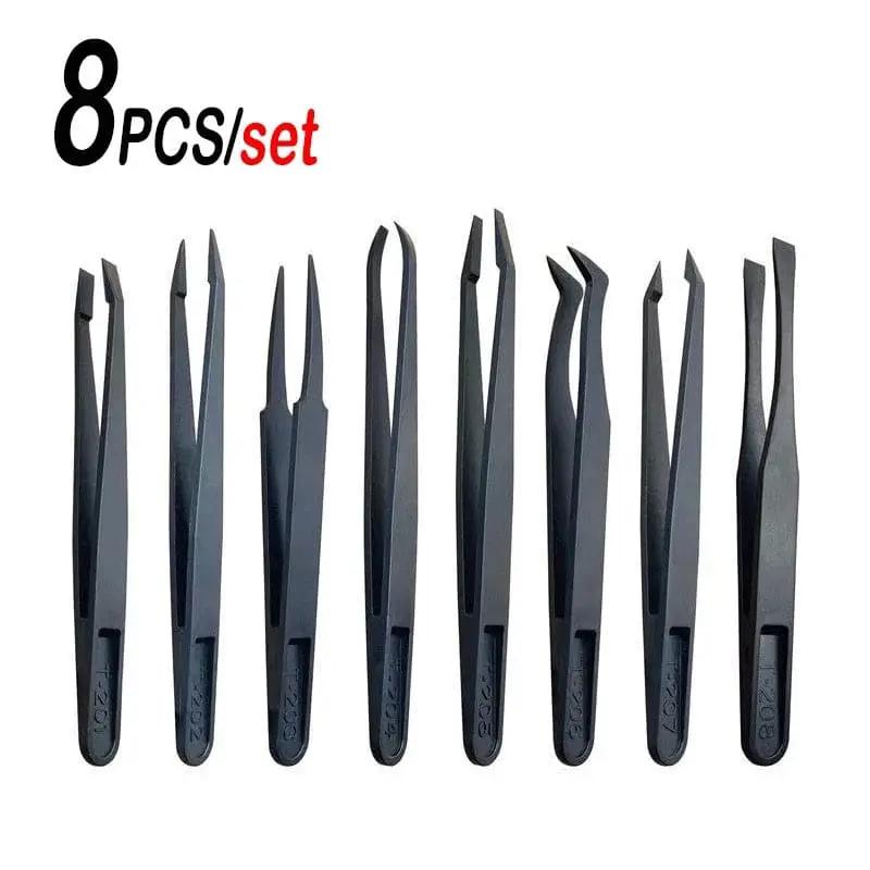 Anti-static Plastic Tweezers (8 piece) by That Watch Shop
