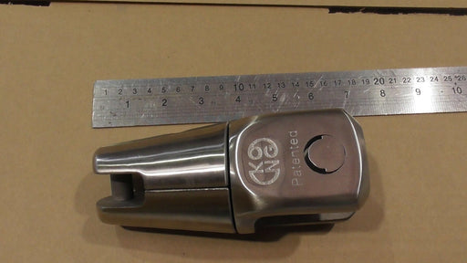 Kong Anchor Swivel SS-316 For 12-13-14mm Chain - In store, shown alongside a ruler for scale.
