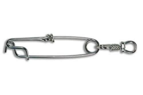 Shark Clip 85mm with swivel, durable fishing accessory for secure connections.