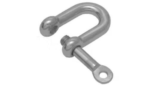 D-Shackle Long w/ Captive Pin 10mm, stainless steel 316, locking pin, long dee shackle