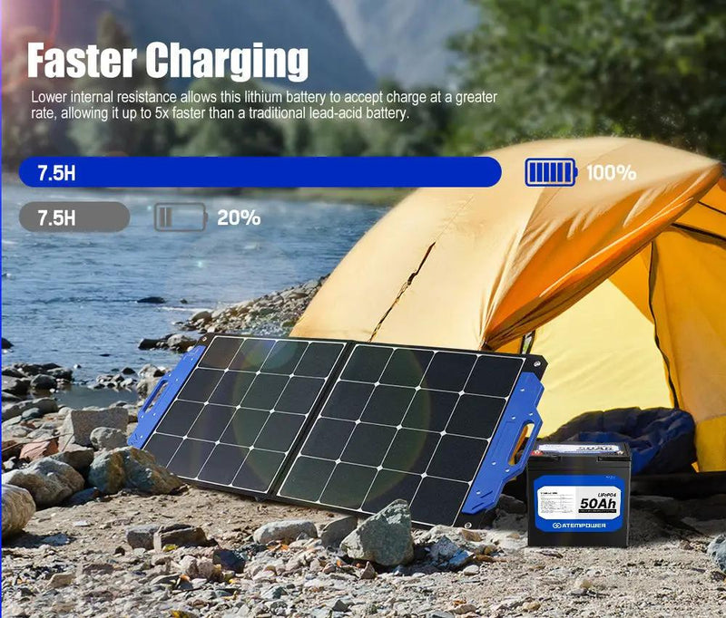 12V 50Ah Lithium Battery LiFePO4 Deep Cycle Marine 4WD Replace AGM by salelink.co.nz