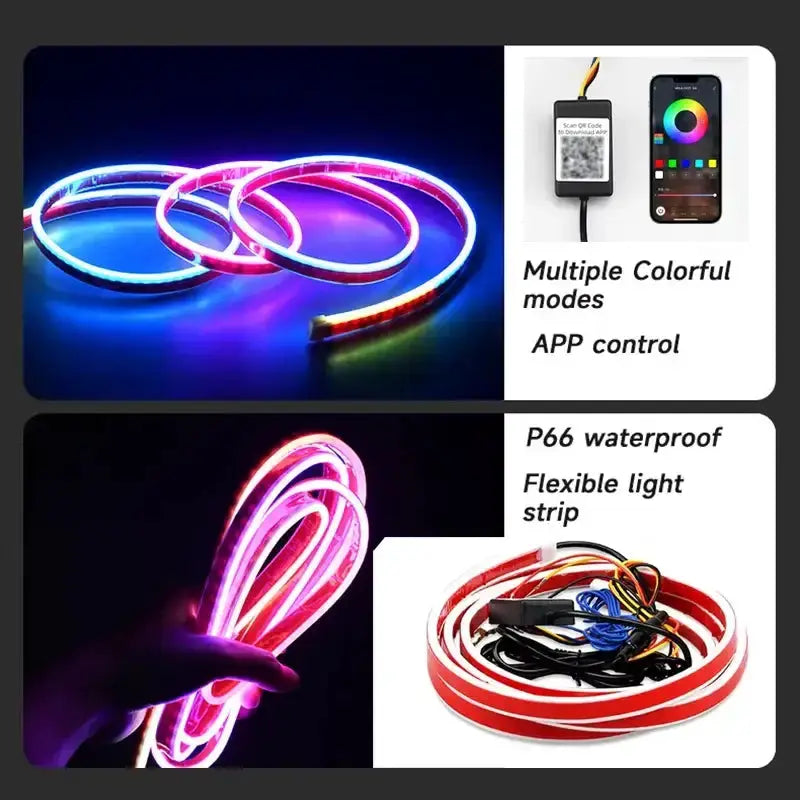 APP-Controlled LED Car Hood Light Strip (12V) by Habicare