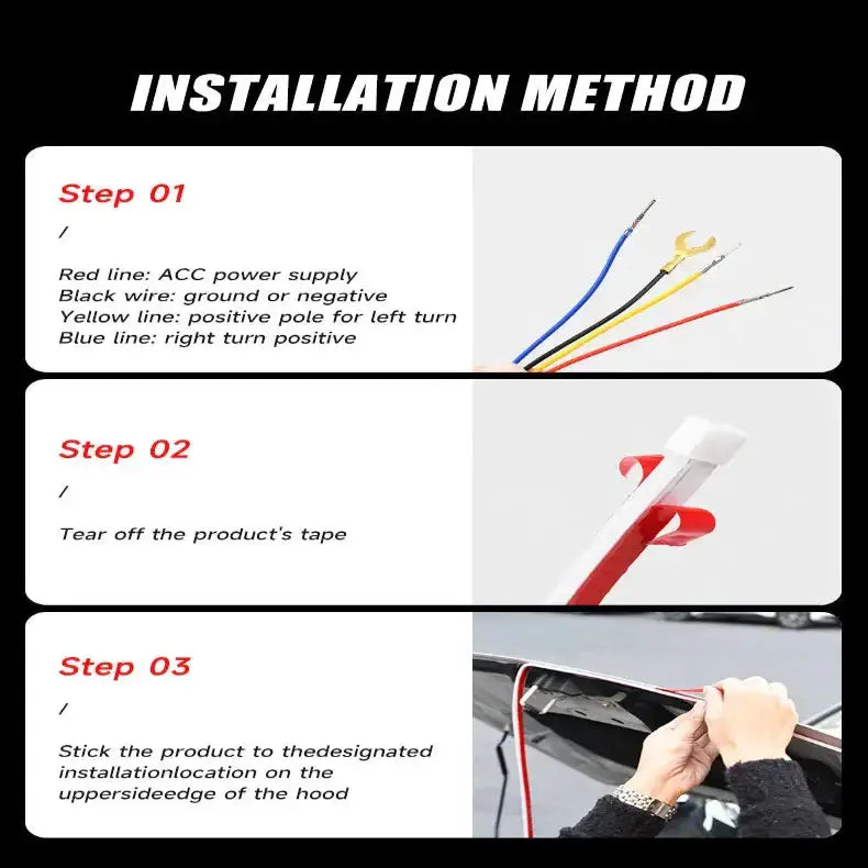 APP-Controlled LED Car Hood Light Strip (12V) by Habicare