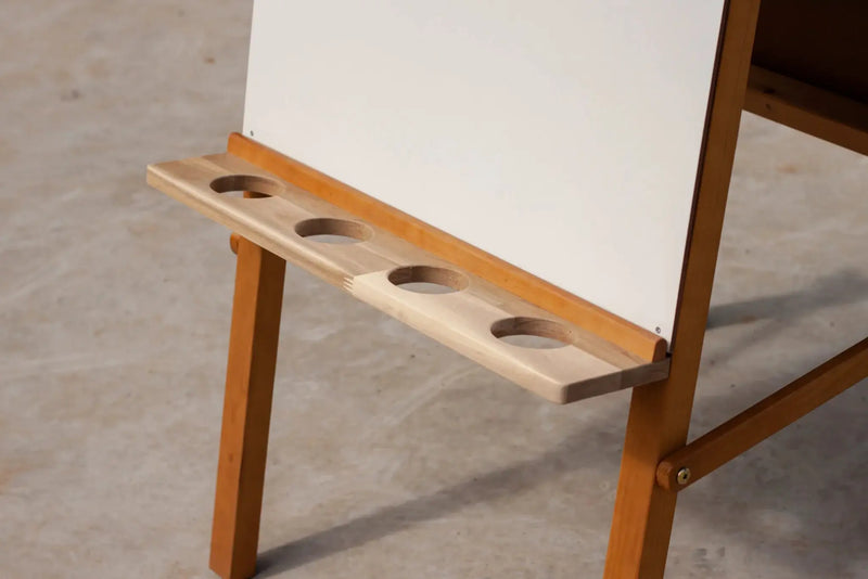QToys 5 in 1 Wooden Art Easel for Kids - Montessori Creative Play Station by Curious Moonbeam