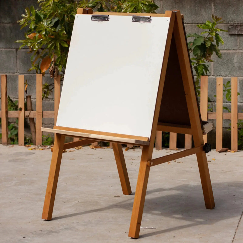 QToys 5 in 1 Wooden Art Easel for Kids - Montessori Creative Play Station by Curious Moonbeam