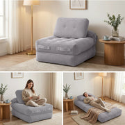 SportZone.co.nz Furniture > Sofas > Sofas & Sofa Beds Artiss 1 Seater Corduroy Convertible Sofa Bed Pull Out Boneless Couch Grey Artiss 1 Seater Corduroy Convertible Sofa Bed Pull Out Boneless Couch Grey