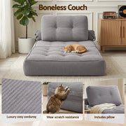 SportZone.co.nz Furniture > Sofas > Sofas & Sofa Beds Artiss 1 Seater Corduroy Convertible Sofa Bed Pull Out Boneless Couch Grey Artiss 1 Seater Corduroy Convertible Sofa Bed Pull Out Boneless Couch Grey