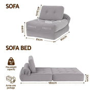 SportZone.co.nz Furniture > Sofas > Sofas & Sofa Beds Artiss 1 Seater Corduroy Convertible Sofa Bed Pull Out Boneless Couch Grey Artiss 1 Seater Corduroy Convertible Sofa Bed Pull Out Boneless Couch Grey