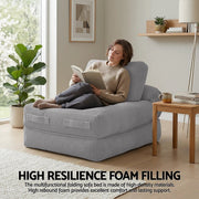 SportZone.co.nz Furniture > Sofas > Sofas & Sofa Beds Artiss 1 Seater Corduroy Convertible Sofa Bed Pull Out Boneless Couch Grey Artiss 1 Seater Corduroy Convertible Sofa Bed Pull Out Boneless Couch Grey