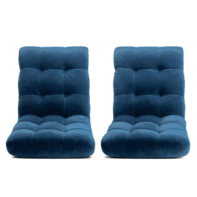 SportZone.co.nz Furniture > Bar Stools & Chairs > Arm Chairs & Recliners Artiss 2PCS Floor Lounge Sofa Bed Flannel Fabric Navy Artiss 2PCS Floor Lounge Sofa Bed Flannel Fabric Navy