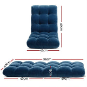 SportZone.co.nz Furniture > Bar Stools & Chairs > Arm Chairs & Recliners Artiss 2PCS Floor Lounge Sofa Bed Flannel Fabric Navy Artiss 2PCS Floor Lounge Sofa Bed Flannel Fabric Navy