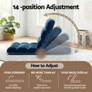 SportZone.co.nz Furniture > Bar Stools & Chairs > Arm Chairs & Recliners Artiss 2PCS Floor Lounge Sofa Bed Flannel Fabric Navy Artiss 2PCS Floor Lounge Sofa Bed Flannel Fabric Navy