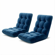 SportZone.co.nz Furniture > Bar Stools & Chairs > Arm Chairs & Recliners Artiss 2PCS Floor Lounge Sofa Bed Flannel Fabric Navy Artiss 2PCS Floor Lounge Sofa Bed Flannel Fabric Navy