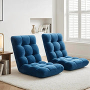 SportZone.co.nz Furniture > Bar Stools & Chairs > Arm Chairs & Recliners Artiss 2PCS Floor Lounge Sofa Bed Flannel Fabric Navy Artiss 2PCS Floor Lounge Sofa Bed Flannel Fabric Navy