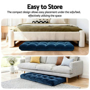 SportZone.co.nz Furniture > Bar Stools & Chairs > Arm Chairs & Recliners Artiss 2PCS Floor Lounge Sofa Bed Flannel Fabric Navy Artiss 2PCS Floor Lounge Sofa Bed Flannel Fabric Navy