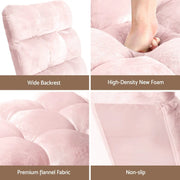 SportZone.co.nz Furniture > Bar Stools & Chairs > Arm Chairs & Recliners Artiss 2PCS Floor Lounge Sofa Bed Flannel Fabric Pink Artiss 2PCS Floor Lounge Sofa Bed Flannel Fabric Pink