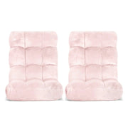 SportZone.co.nz Furniture > Bar Stools & Chairs > Arm Chairs & Recliners Artiss 2PCS Floor Lounge Sofa Bed Flannel Fabric Pink Artiss 2PCS Floor Lounge Sofa Bed Flannel Fabric Pink