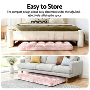 SportZone.co.nz Furniture > Bar Stools & Chairs > Arm Chairs & Recliners Artiss 2PCS Floor Lounge Sofa Bed Flannel Fabric Pink Artiss 2PCS Floor Lounge Sofa Bed Flannel Fabric Pink