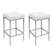 Artiss 2x Bar Stools Leather Padded Metal White by SportZone.co.nz