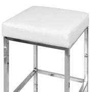 Artiss 2x Bar Stools Leather Padded Metal White by SportZone.co.nz