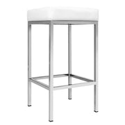 Artiss 2x Bar Stools Leather Padded Metal White by SportZone.co.nz