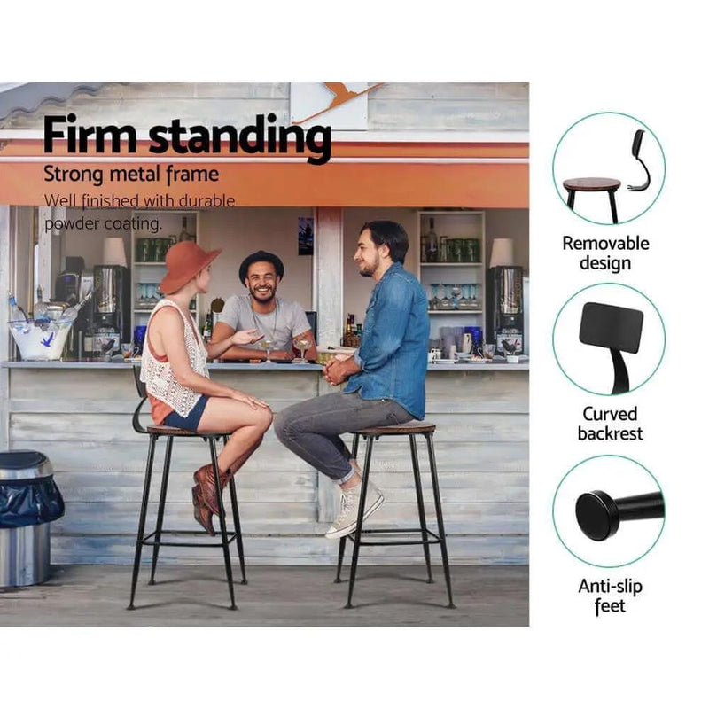 SportZone.co.nz Furniture > Bar Stools & Chairs > Table & Bar Stools Artiss 2x Bar Stools Vintage Metal Chairs Artiss 2x Bar Stools Vintage Metal Chairs