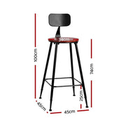 SportZone.co.nz Furniture > Bar Stools & Chairs > Table & Bar Stools Artiss 2x Bar Stools Vintage Metal Chairs Artiss 2x Bar Stools Vintage Metal Chairs