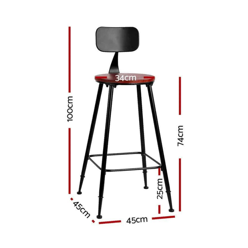 SportZone.co.nz Furniture > Bar Stools & Chairs > Table & Bar Stools Artiss 2x Bar Stools Vintage Metal Chairs Artiss 2x Bar Stools Vintage Metal Chairs