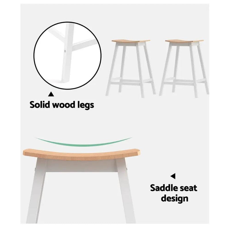 SportZone.co.nz Furniture > Bar Stools & Chairs > Table & Bar Stools Artiss 2x Bar Stools Wooden Chairs Oak Artiss 2x Bar Stools Wooden Chairs Oak