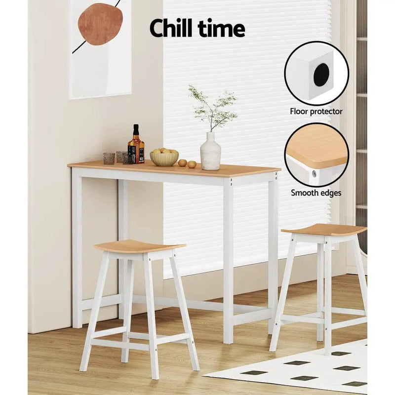 SportZone.co.nz Furniture > Bar Stools & Chairs > Table & Bar Stools Artiss 2x Bar Stools Wooden Chairs Oak Artiss 2x Bar Stools Wooden Chairs Oak