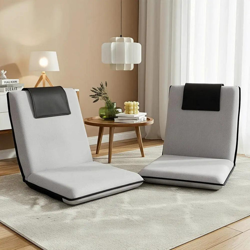SportZone.co.nz Furniture > Bar Stools & Chairs > Arm Chairs & Recliners Artiss 2X Floor Lounge Sofa Bed Floor Cushion Velvet Grey Artiss 2X Floor Lounge Sofa Bed Floor Cushion Velvet Grey