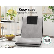 SportZone.co.nz Furniture > Bar Stools & Chairs > Arm Chairs & Recliners Artiss 2X Floor Lounge Sofa Bed Floor Cushion Velvet Grey Artiss 2X Floor Lounge Sofa Bed Floor Cushion Velvet Grey