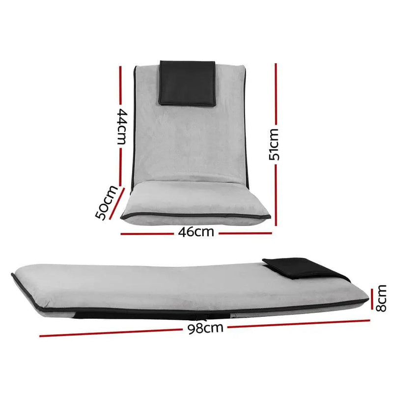 SportZone.co.nz Furniture > Bar Stools & Chairs > Arm Chairs & Recliners Artiss 2X Floor Lounge Sofa Bed Floor Cushion Velvet Grey Artiss 2X Floor Lounge Sofa Bed Floor Cushion Velvet Grey